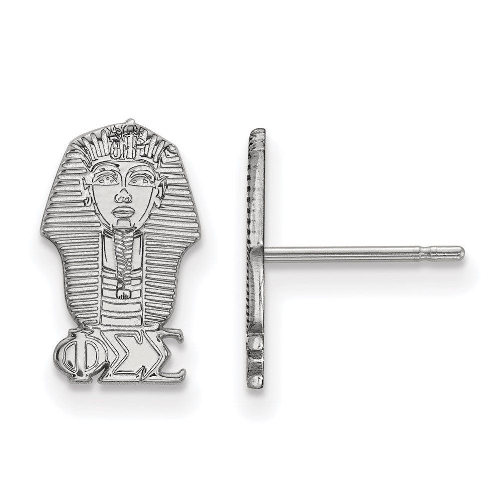 Sterling Silver Rhodium-plated LogoArt Phi Sigma Sigma Sorority Symbol Extra Small Post Earrings