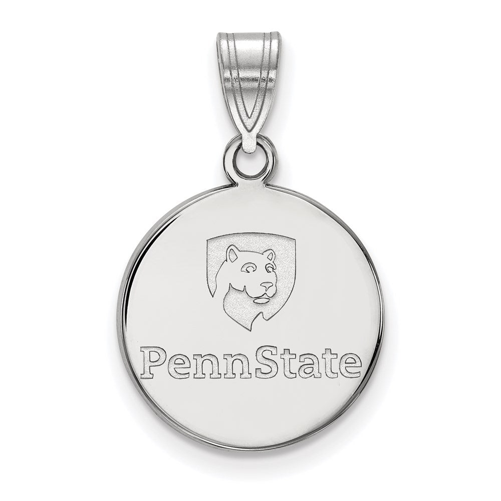 Sterling Silver Rhodium-plated LogoArt Penn State University Medium Disc Pendant