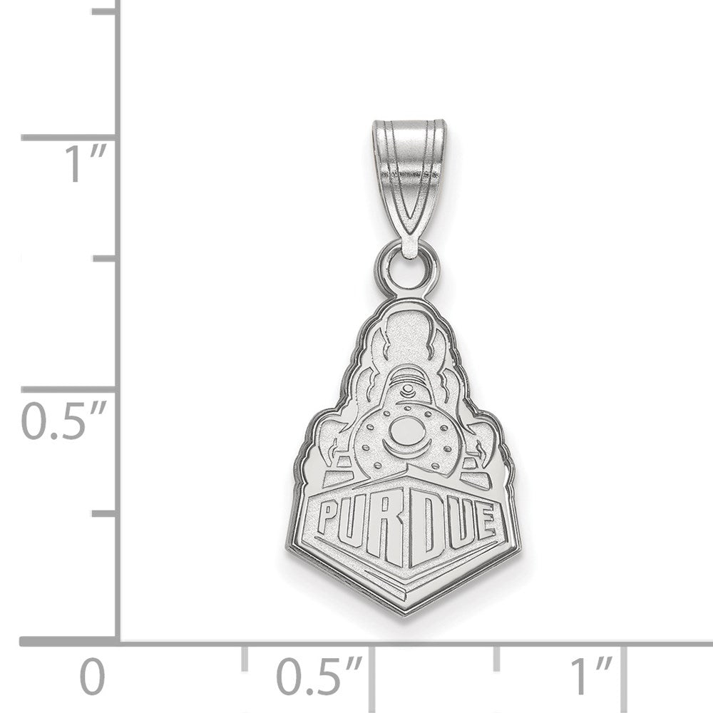 14k White Gold LogoArt Purdue University Boilermakers Train Logo Medium Pendant