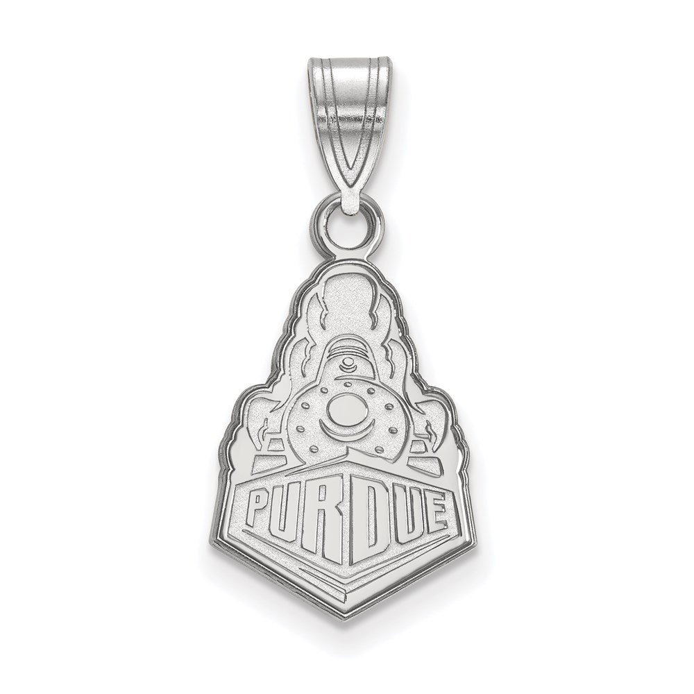 14k White Gold LogoArt Purdue University Boilermakers Train Logo Medium Pendant