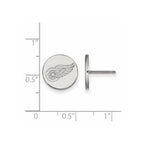 Sterling Silver Rhodium-plated NHL LogoArt Detroit Red Wings Small Disc Post Earrings