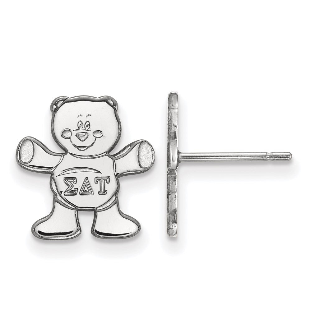 Sterling Silver Rhodium-plated LogoArt Sigma Delta Tau Sorority Symbol Extra Small Post Earrings
