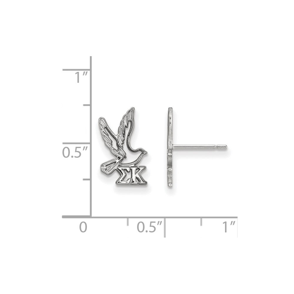 Sterling Silver Rhodium-plated LogoArt Sigma Kappa Sorority Symbol Extra Small Post Earrings