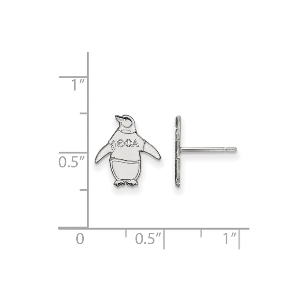 Sterling Silver Rhodium-plated LogoArt Theta Phi Alpha Sorority Symbol Extra Small Post Earrings