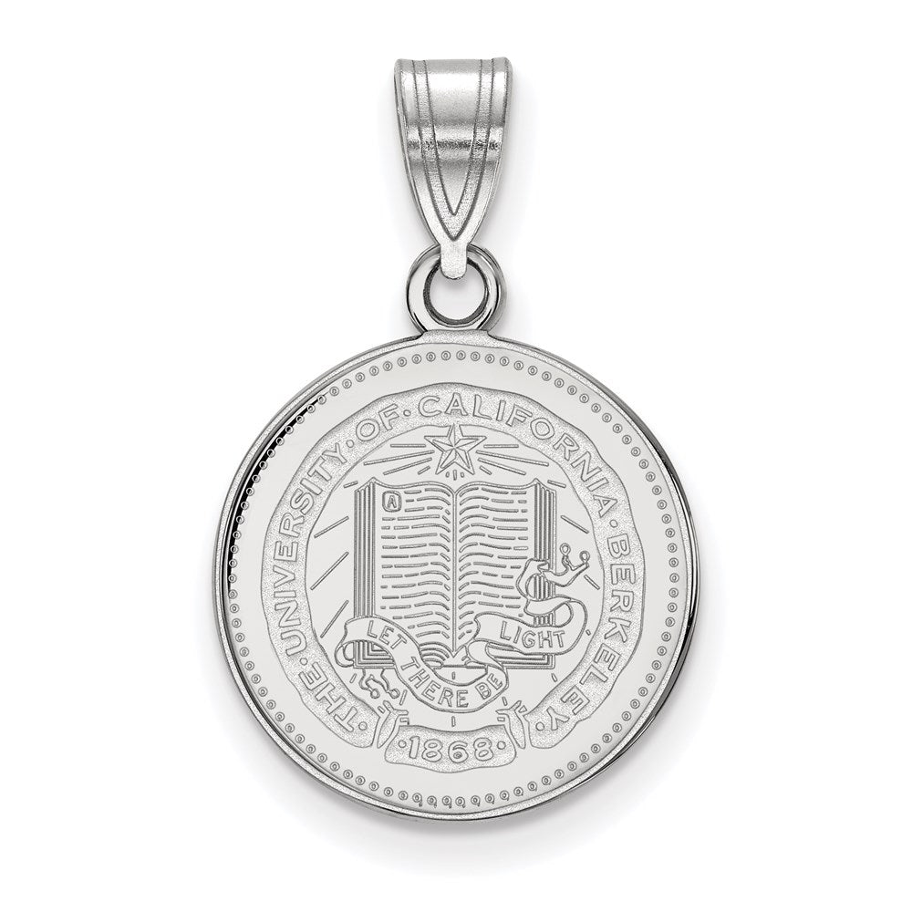 Sterling Silver Rhodium-plated LogoArt University of California Berkeley Medium Crest Pendant