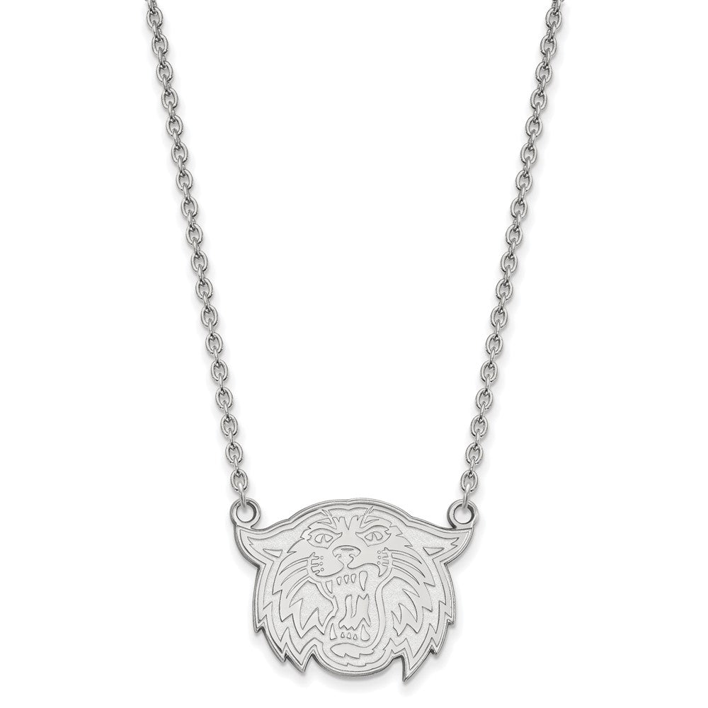 Sterling Silver Rhodium-plated LogoArt Villanova University Wildcat Large Pendant 18 inch Necklace
