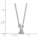 Sterling Silver Rhodium-plated LogoArt Alpha Epsilon Phi Sorority Symbol Extra Small Pendant 18 inch Necklace
