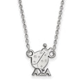 Sterling Silver Rhodium-plated LogoArt Alpha Sigma Alpha Sorority Symbol Extra Small Pendant 18 inch Necklace