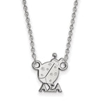 Sterling Silver Rhodium-plated LogoArt Alpha Sigma Alpha Sorority Symbol Extra Small Pendant 18 inch Necklace