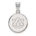 Sterling Silver Rhodium-plated LogoArt Auburn University Medium Disc Pendant