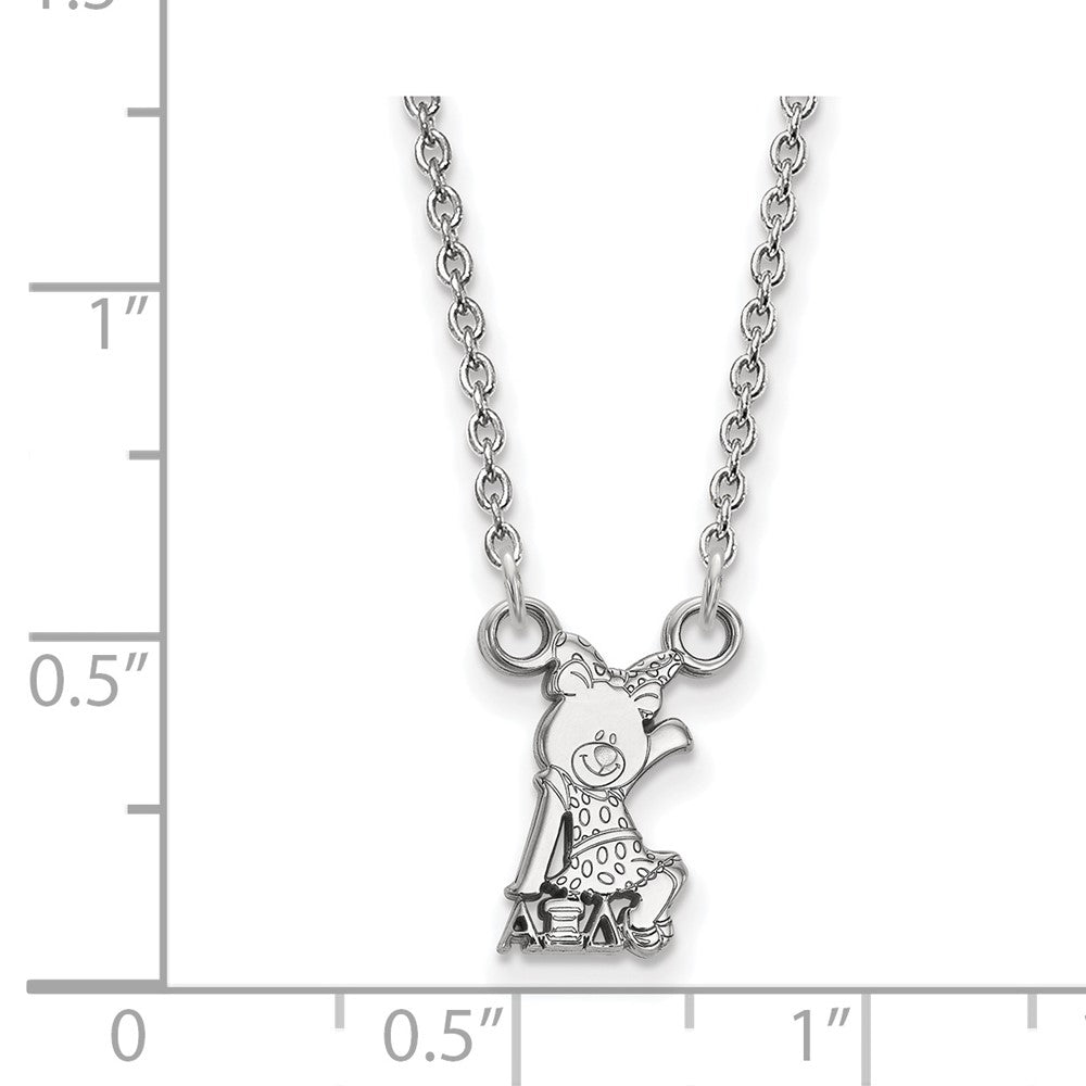 Sterling Silver Rhodium-plated LogoArt Alpha Xi Delta Sorority Symbol Extra Small Pendant 18 inch Necklace