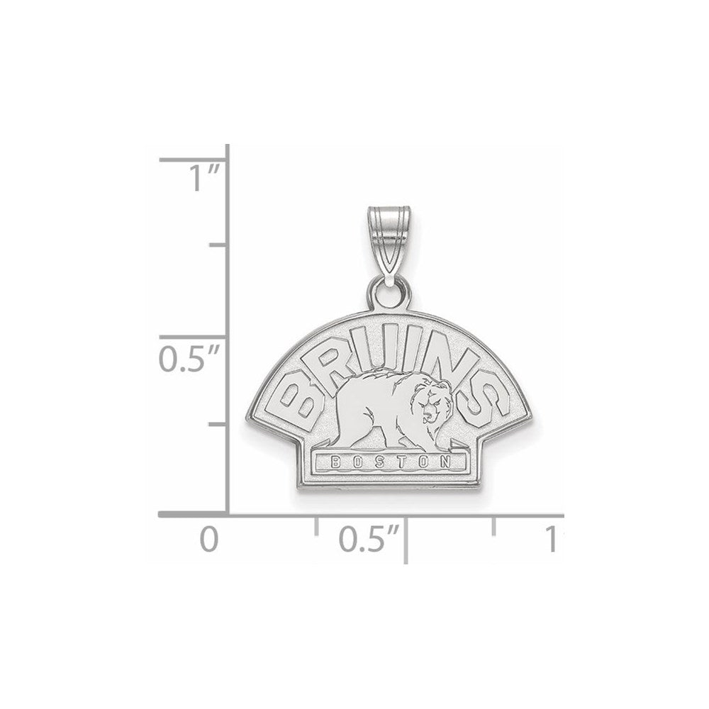 14k White Gold NHL LogoArt Boston Bruins Small Pendant