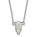 Sterling Silver Rhodium-plated LogoArt Chi Omega Sorority Symbol Extra Small Pendant 18 inch Necklace