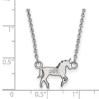 Sterling Silver Rhodium-plated LogoArt Delta Phi Epsilon Sorority Symbol Extra Small Pendant 18 inch Necklace