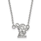 Sterling Silver Rhodium-plated LogoArt Delta Zeta Sorority Symbol Extra Small Pendant 18 inch Necklace