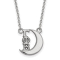 Sterling Silver Rhodium-plated LogoArt Gamma Phi Beta Sorority Symbol Extra Small Pendant 18 inch Necklace