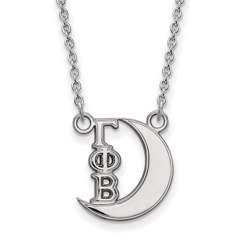 Sterling Silver Rhodium-plated LogoArt Gamma Phi Beta Sorority Symbol Extra Small Pendant 18 inch Necklace