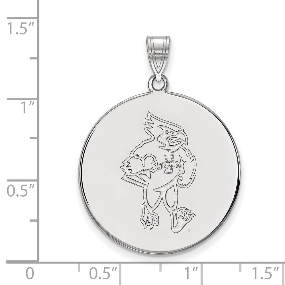 10k White Gold LogoArt Iowa State University Cardinal Extra Large Disc Pendant