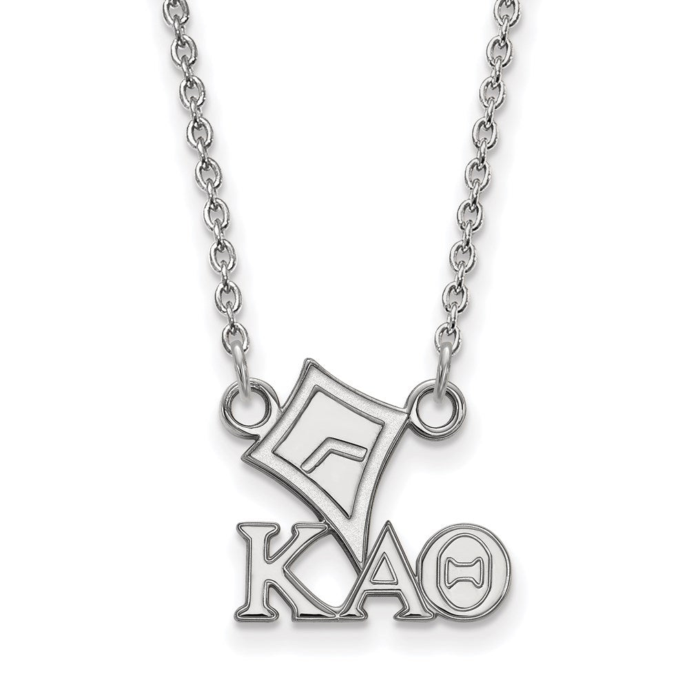 Sterling Silver Rhodium-plated LogoArt Kappa Alpha Theta Sorority Symbol Extra Small Pendant 18 inch Necklace
