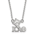 Sterling Silver Rhodium-plated LogoArt Kappa Alpha Theta Sorority Symbol Extra Small Pendant 18 inch Necklace