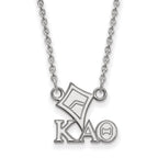 Sterling Silver Rhodium-plated LogoArt Kappa Alpha Theta Sorority Symbol Extra Small Pendant 18 inch Necklace