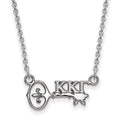 Sterling Silver Rhodium-plated LogoArt Kappa Kappa Gamma Sorority Symbol Extra Small Pendant 18 inch Necklace