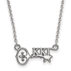 Sterling Silver Rhodium-plated LogoArt Kappa Kappa Gamma Sorority Symbol Extra Small Pendant 18 inch Necklace