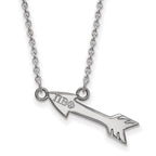 Sterling Silver Rhodium-plated LogoArt Pi Beta Phi Sorority Symbol Extra Small Pendant 18 inch Necklace