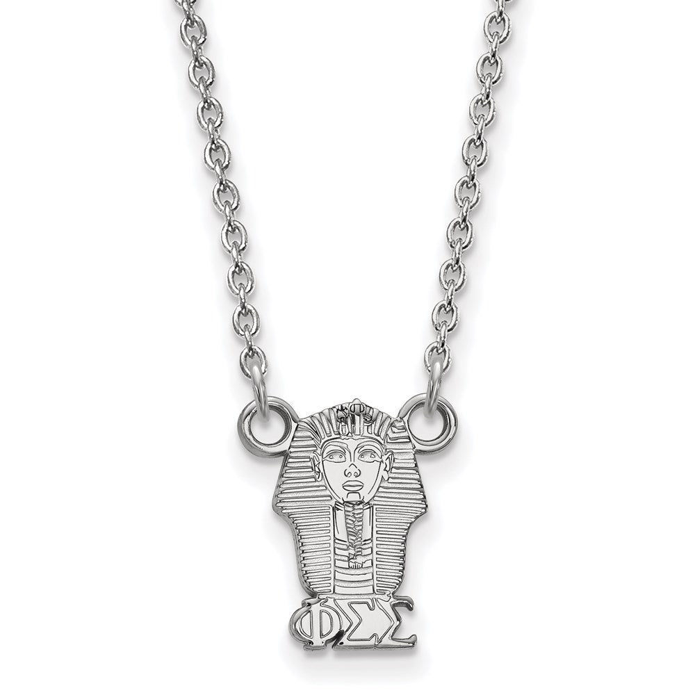 Sterling Silver Rhodium-plated LogoArt Phi Sigma Sigma Sorority Symbol Extra Small Pendant 18 inch Necklace