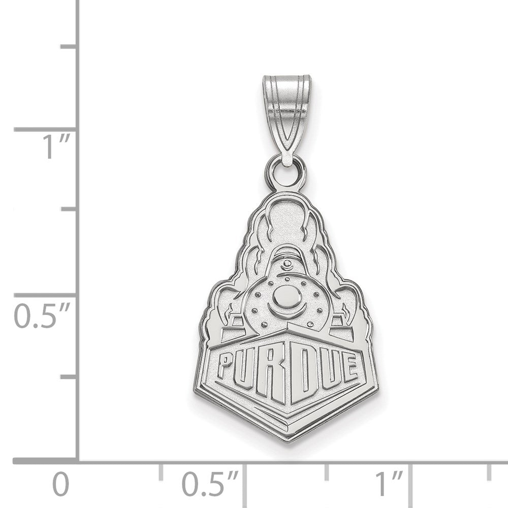 14k White Gold LogoArt Purdue University Boilermakers Train Logo Large Pendant