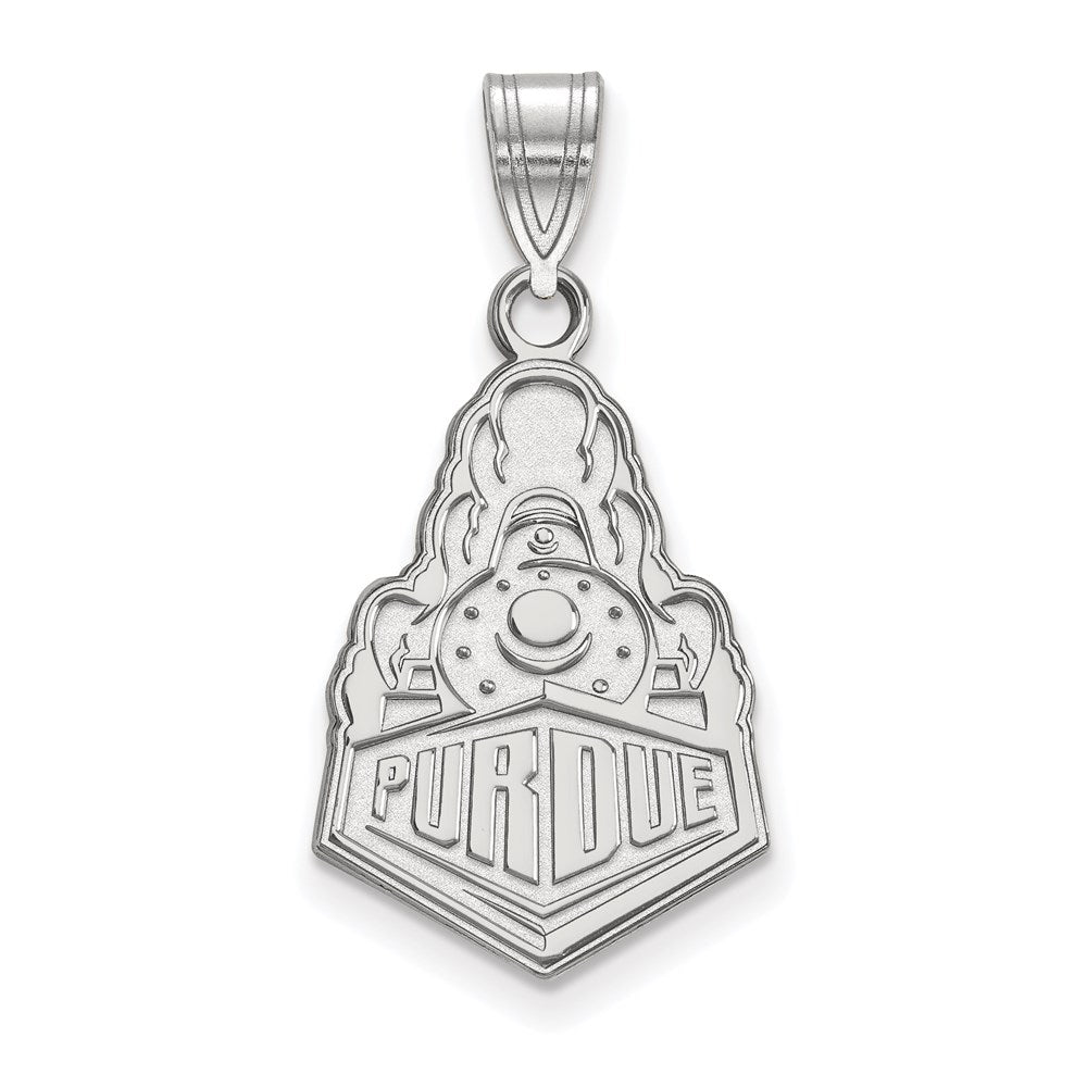 14k White Gold LogoArt Purdue University Boilermakers Train Logo Large Pendant