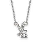 Sterling Silver Rhodium-plated LogoArt Sigma Kappa Sorority Symbol Extra Small Pendant 18 inch Necklace