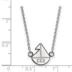 Sterling Silver Rhodium-plated LogoArt Sigma Sigma Sigma Sorority Symbol Extra Small Pendant 18 inch Necklace