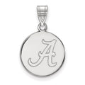 10k White Gold LogoArt University of Alabama Letter A Medium Disc Pendant
