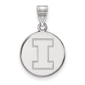 Sterling Silver Rhodium-plated LogoArt University of Illinois Letter I Medium Disc Pendant