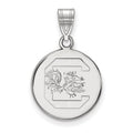 14k White Gold LogoArt University of South Carolina Medium Disc Pendant