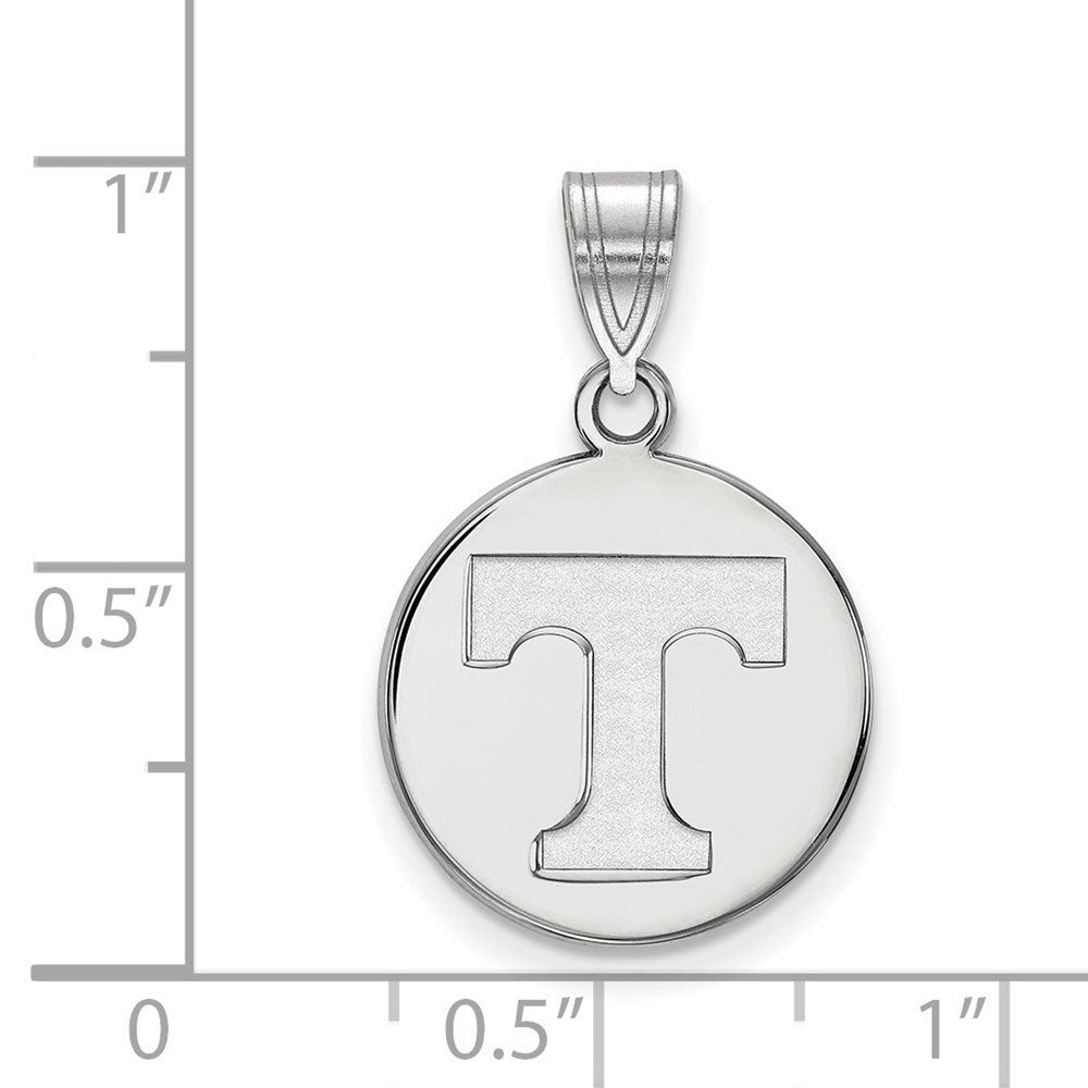 Sterling Silver Rhodium-plated LogoArt University of Tennessee Letter T Medium Disc Pendant