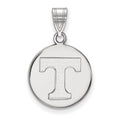 10k White Gold LogoArt University of Tennessee Letter T Medium Disc Pendant