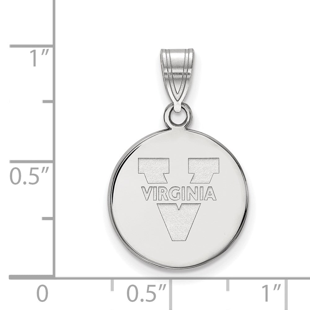 Sterling Silver Rhodium-plated LogoArt University of Virginia Medium Disc Pendant