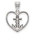 Sterling Silver Rhodium-plated LogoArt Alpha Sigma Tau Sorority Symbol Heart Pendant