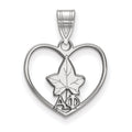Sterling Silver Rhodium-plated LogoArt Alpha Phi Sorority Symbol Heart Pendant