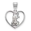 Sterling Silver Rhodium-plated LogoArt Alpha Xi Delta Sorority Symbol Heart Pendant