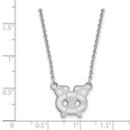 10k White Gold NHL LogoArt Chicago Blackhawks Letter C and Tomahawk Small Pendant 18 inch Necklace