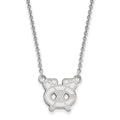 14k White Gold NHL LogoArt Chicago Blackhawks Letter C and Tomahawk Small Pendant 18 inch Necklace