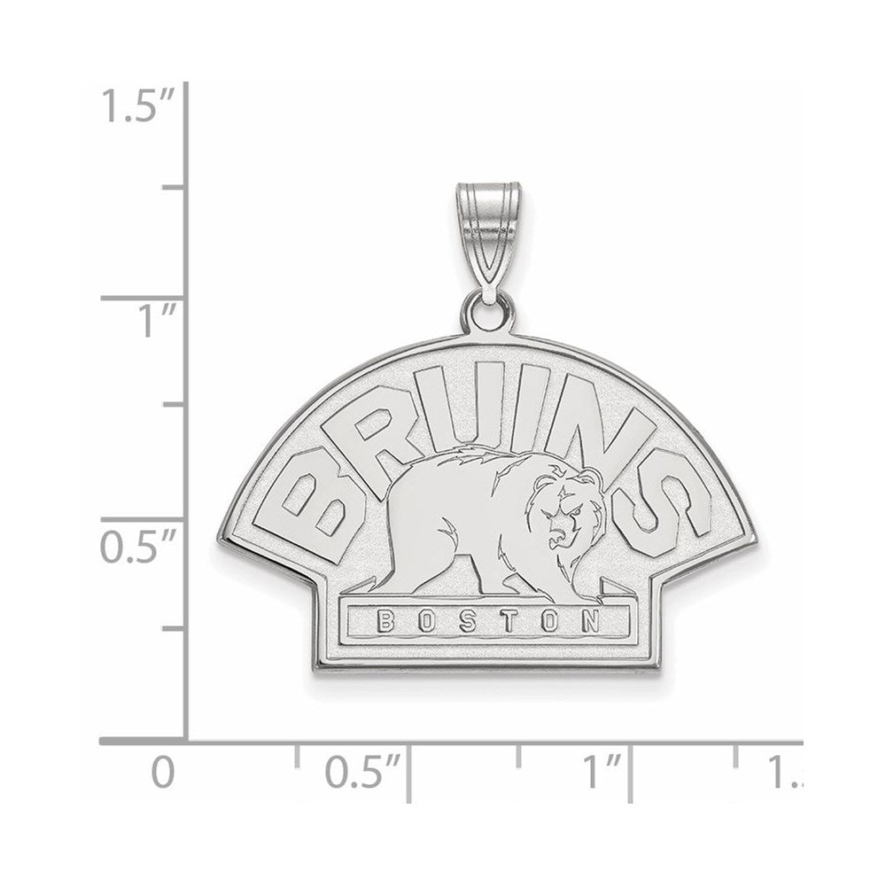 14k White Gold NHL LogoArt Boston Bruins Large Pendant