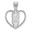 Sterling Silver Rhodium-plated LogoArt Chi Omega Sorority Symbol Heart Pendant