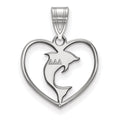 Sterling Silver Rhodium-plated LogoArt Delta Delta Delta Sorority Symbol Heart Pendant