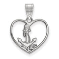 Sterling Silver Rhodium-plated LogoArt Delta Gamma Sorority Symbol Heart Pendant