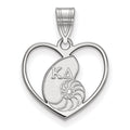 Sterling Silver Rhodium-plated LogoArt Kappa Delta Sorority Symbol Heart Pendant