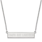 Sterling Silver Rhodium-plated NHL LogoArt Tampa Bay Lightning Small Bar 18 inch Necklace